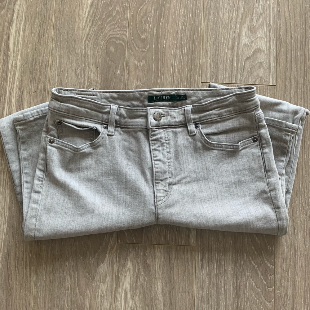 Ralph Lauren Premier Skinny Jeans Light Grey Sz 8 - Picture 2 of 5